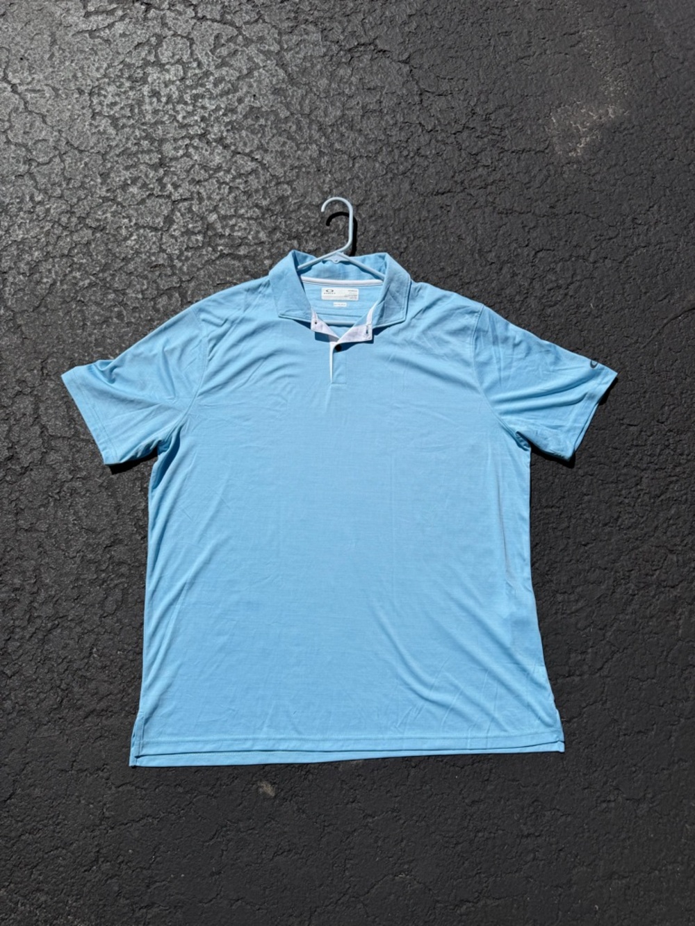 Oakley Light Blue Men's Performance Hydrolix Polo Shirt 2XL Golf Activewear